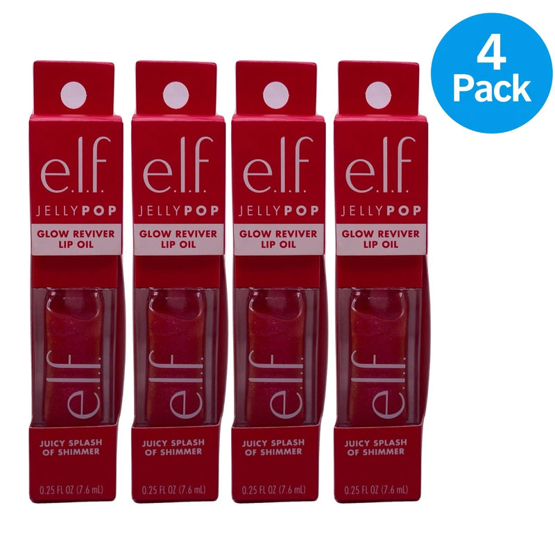 e.l.f. Jelly Pop Glow Reviver Lip Oil Juicy Splash 0.25 fl oz 4 Pack New