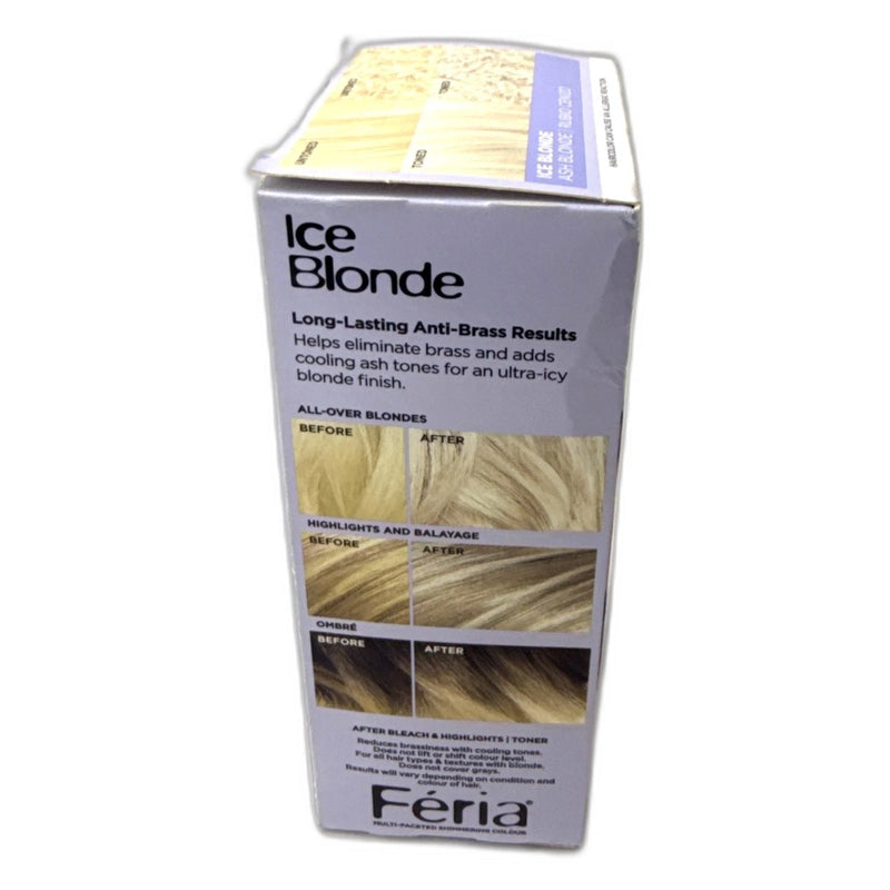 L'Oréal Feria Power Toner Anti-Brass Demi-Permanent Ice Blonde Pack of 4 New
