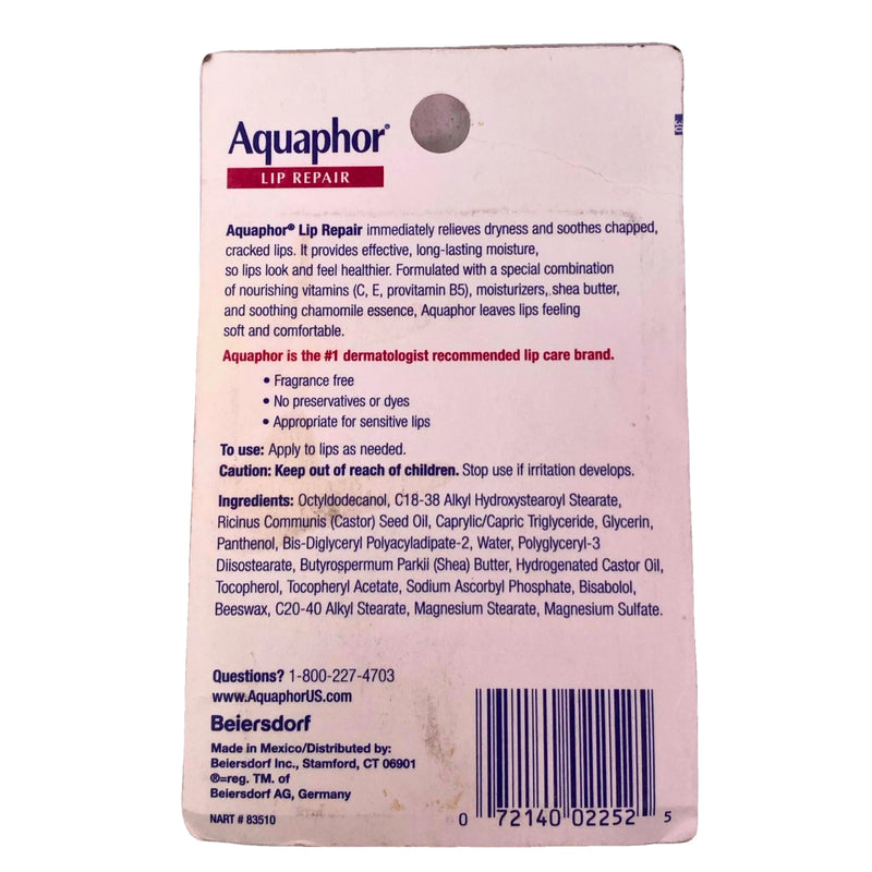 Aquaphor Lip Repair Value Pack 0.35 Fl Oz 2 Pack New