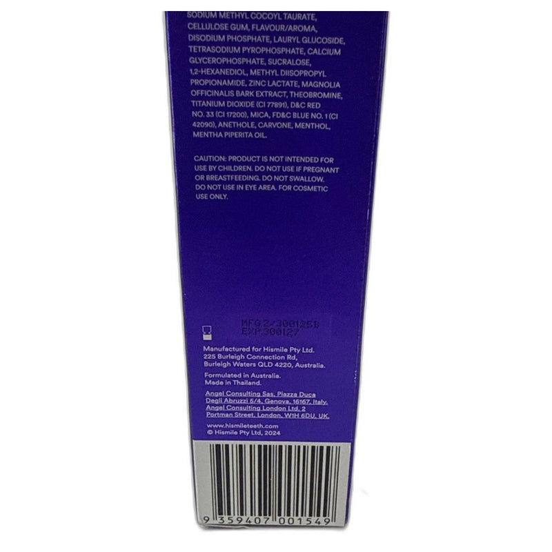 Hismile Colour Corrector V34 Toothpaste Whitening 3.5oz Pack of 2 New