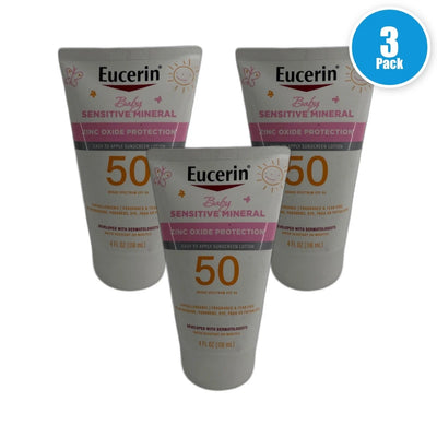 Eucerin Sun Sensitive Mineral Baby Sunscreen Lotion SPF Exp 04/27 Pack of 3 New
