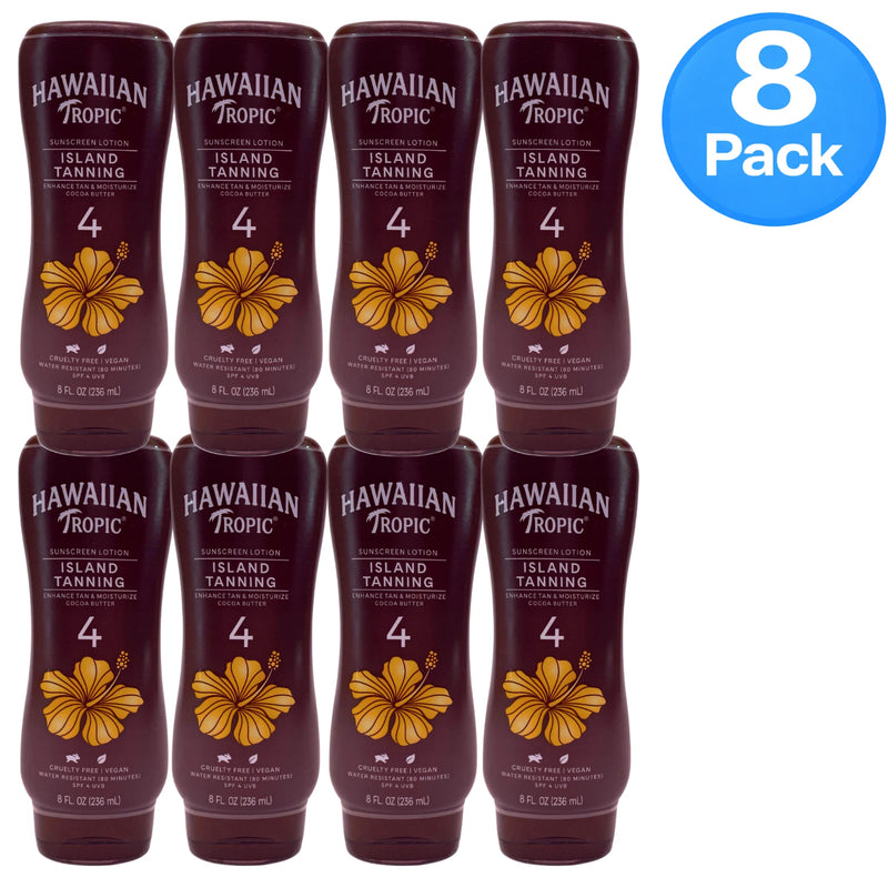 Hawaiian Tropic Island Tanning Sunscreen Lotion SPF 4 8 fl oz 8 Pack New