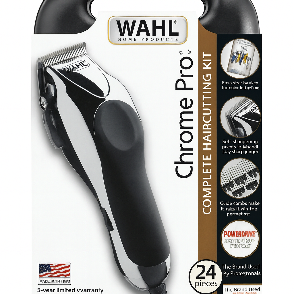 Wahl Chrome Pro Complete Haircutting Kit 24-Piece New 1
