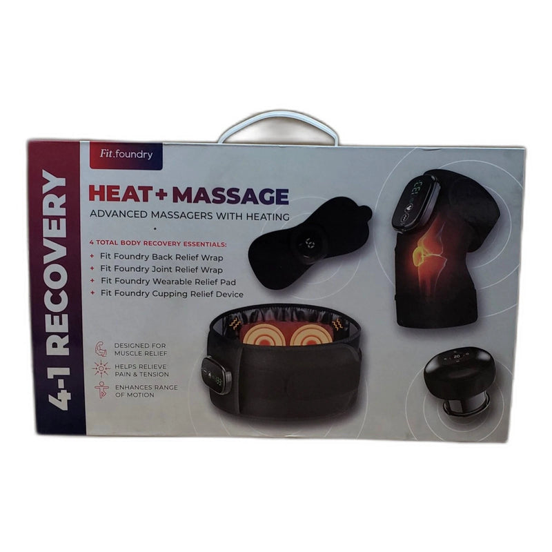 Fit Foundry 4-in-1 Heat Massage Recovery Pack Pain Relief Therapy Open Box