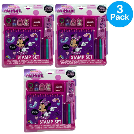 Disney Junior Minnie Mouse Stamp and Activity Kit 3 Pack New