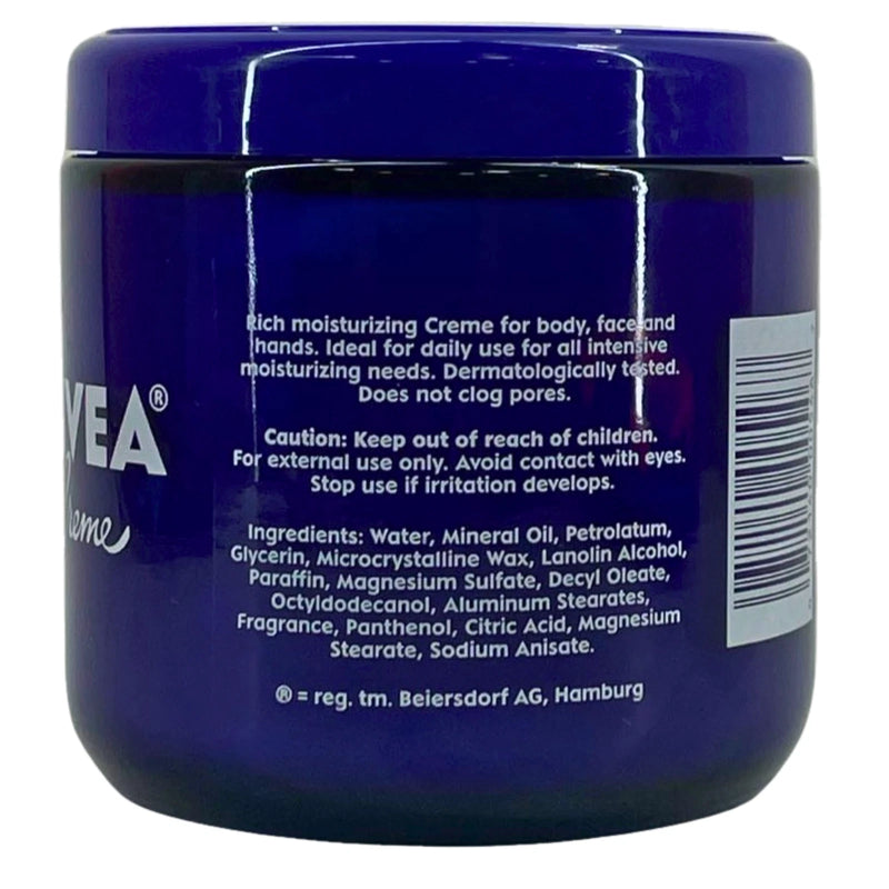Nivea Creme Rich Moisturizing Body Face & Hands Cream Jar 13.5oz 2 Pack New