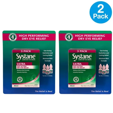 Systane Ultra Lubricant Eye Drops 3 Pack 10mL bottles for dry eye relief