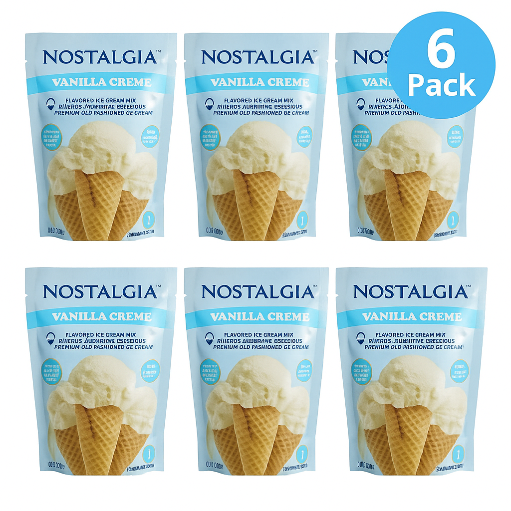 Nostalgia Vanilla Crème Ice Cream Mix 8oz 6 Pack Exp 01/2026 New 1