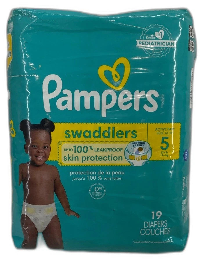 Pampers Swaddlers Disposable Diapers Size 5 (12-27 Lb) Pack of 3 New