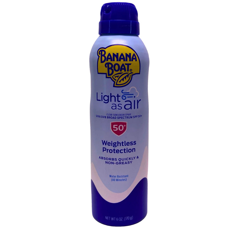 Banana Boat Light as Air Sunscreen Spray SPF 50+ 6 oz New Exp 10/26
