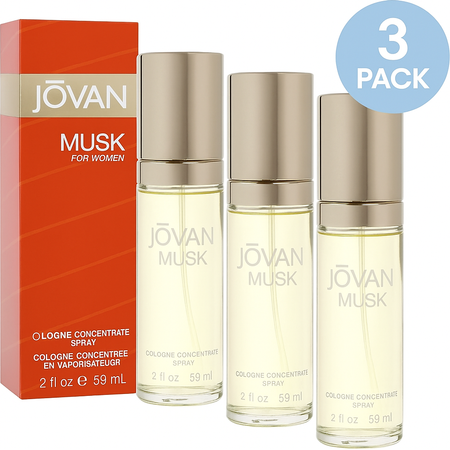Jovan Musk for Women Cologne Spray 2 oz 3 Pack New