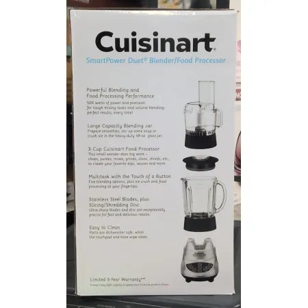 Cuisinart Smartpower Duet /Food Processor 7 Speed Blender Brushed Chrome