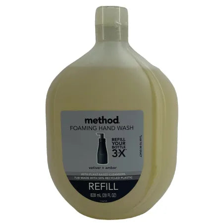 Method Foaming Hand Wash Refill Vetiver + Amber Plant-Based Cleansers 3 Pack New