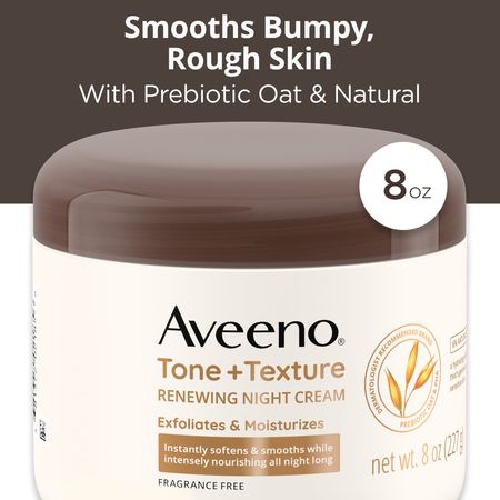 Aveeno Tone + Texture Renewing Body Night Cream, Sensitive Skin, 8 oz 1