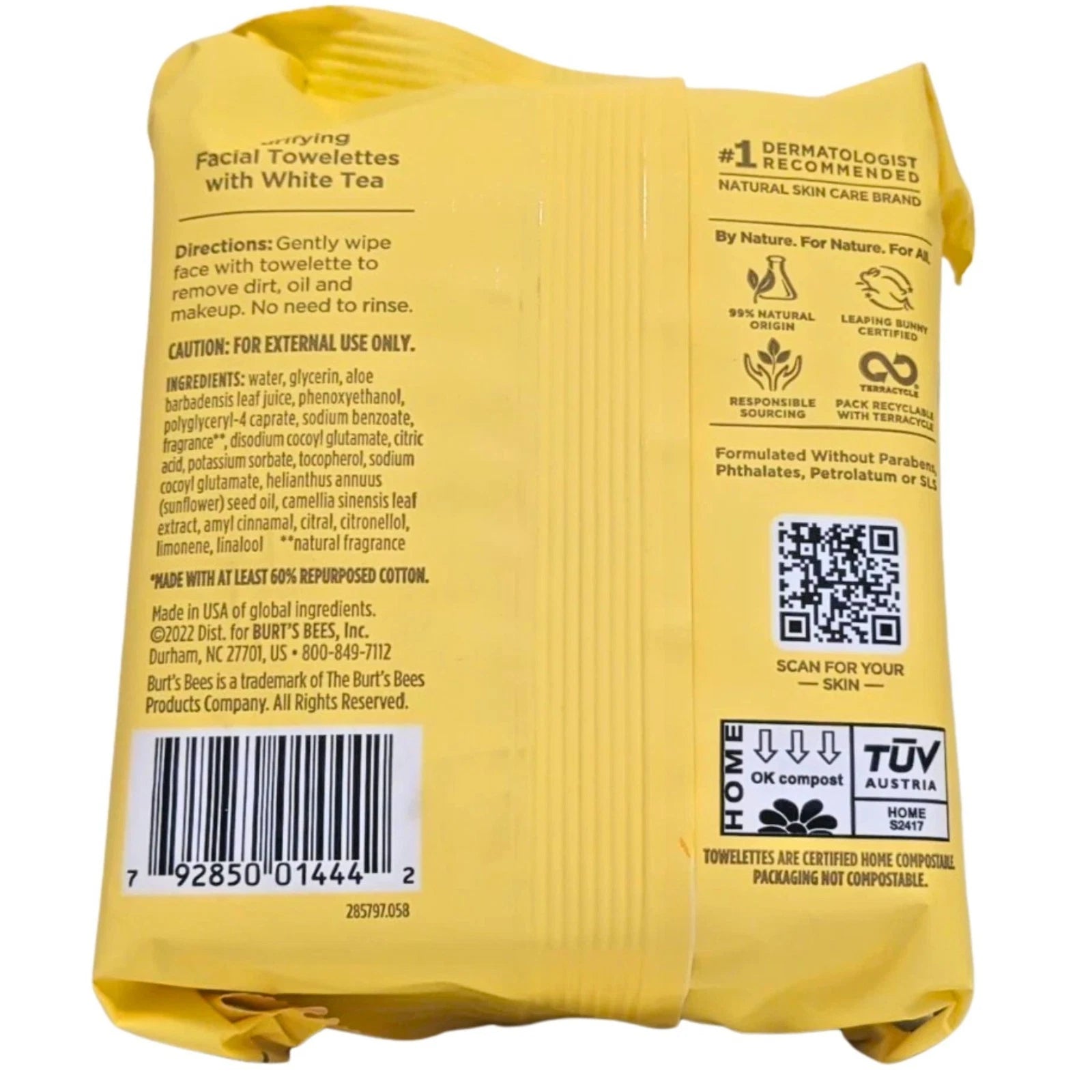 Burt’s Bees White Tea 2-in-1 30ct Wipes 5-Pack NEW 4