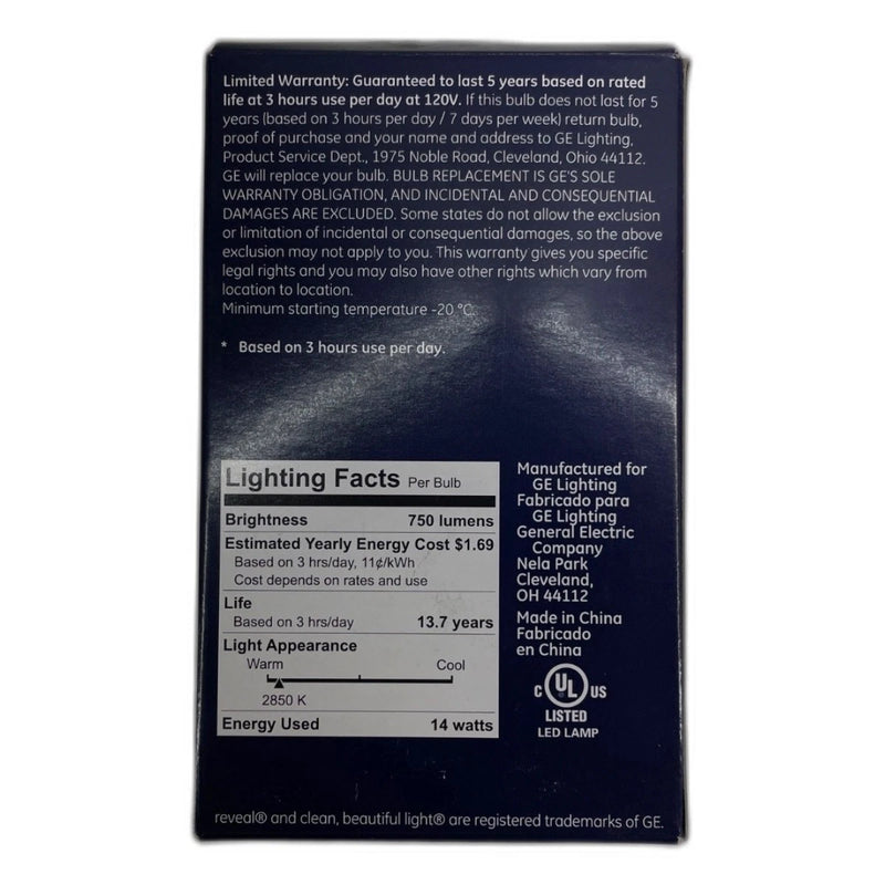 GE Reveal LED A21 Standard Base Equivalent Bright 2 Total Pack of 2 New