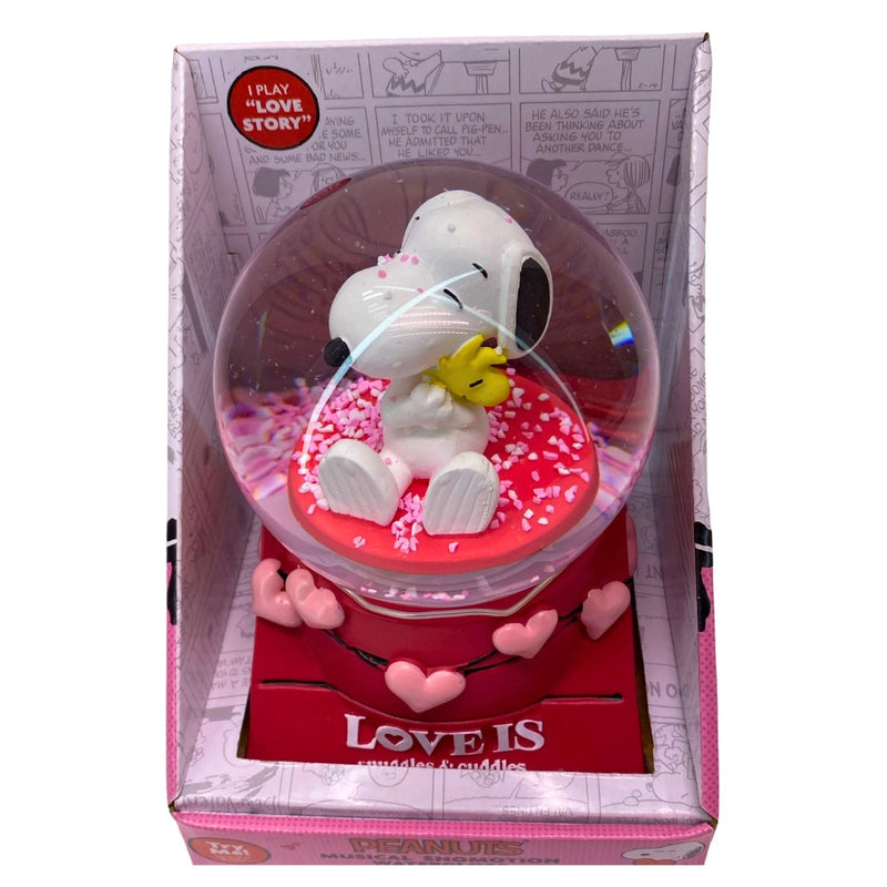Peanuts Snoopy Woodstock Valentine Musical Snomotion Waterglobe Plays Love Story