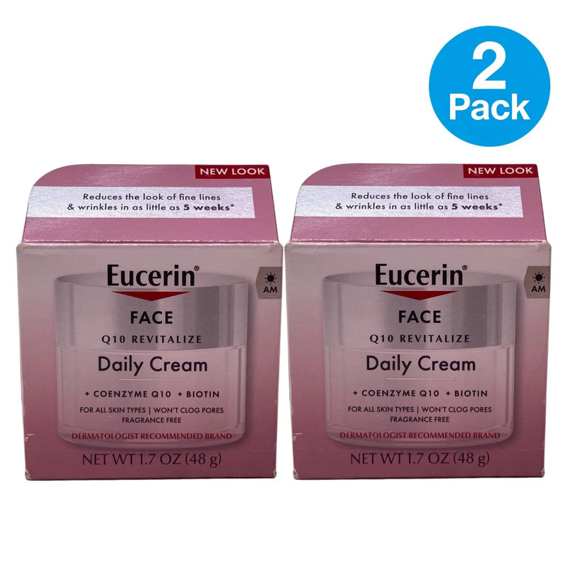 Eucerin Q10 Revitalize Daily Cream 1.7 oz 2 Pack New
