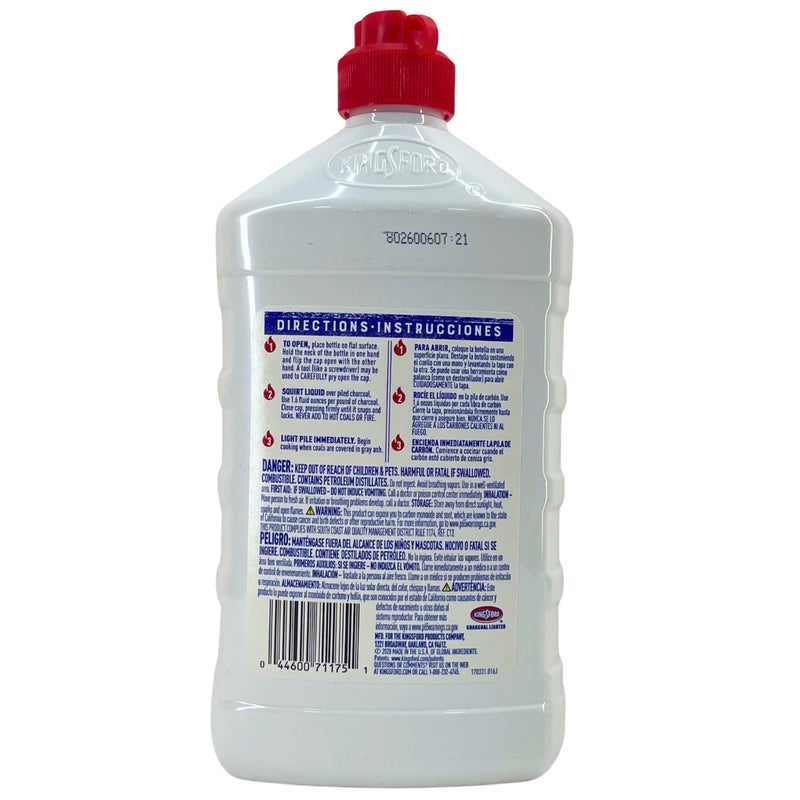 Kingsford Odorless Charcoal Lighter Fluid Faster Lighting 1 Quart 32 fl oz 3 Pac