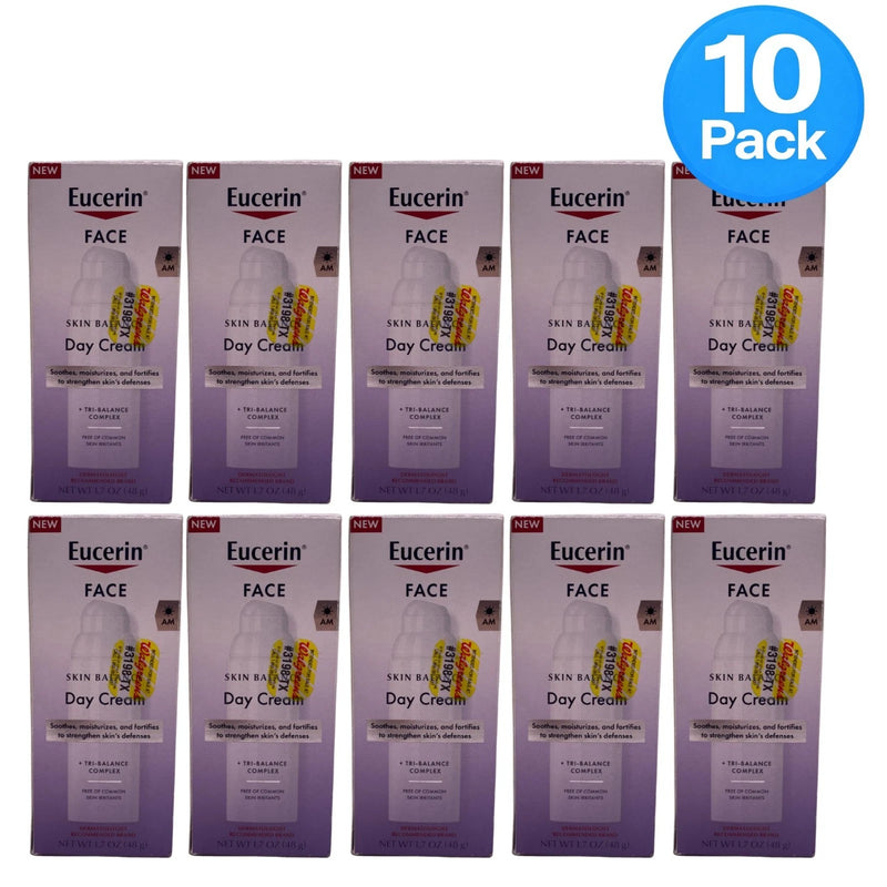 Eucerin Face Skin Balance Day Cream 1.7 Oz 10 Pack New