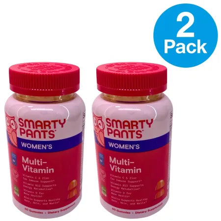 SmartyPants Women's Multivitamin Gummies with 17 essential nutrients, 60 count bottle 2-pack