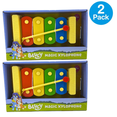 Bluey Magic Xylophone Musical Toy Set 4 Colorful Keys & Mallet Kidz Toyz 2 Pack
