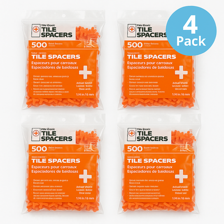 Tavy Basix Tile Spacers 1/4" Orange 500/Bag 4 Pack New 1
