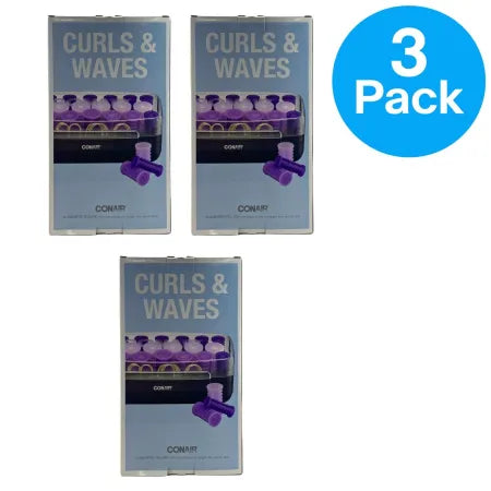 Conair Curls & Waves Hot Roller Set - 20 Assorted Rollers - Assorted - 3 Pack
