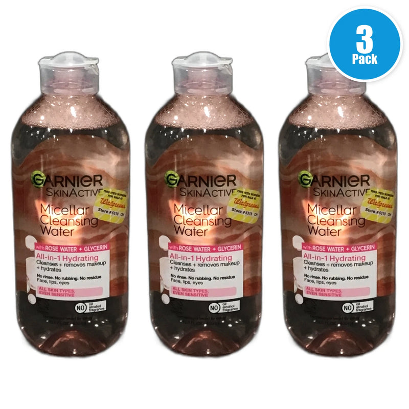 Garnier Micellar Cleansing Water All-in-1 Pack of 3 New