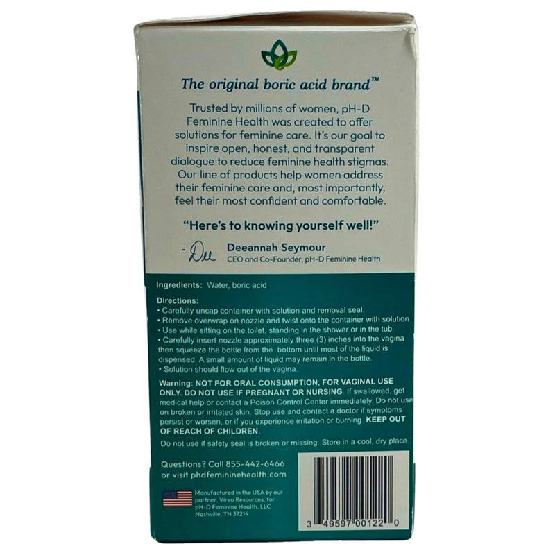 pH-D Feminine Health Boric Acid Instant Vaginal Odor Rinse 1 Pack Exp 09/27 New