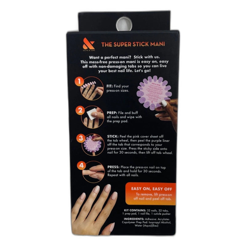 Olive & June Super Stick Mani Extra Short Round Press-On Tabs Pack of 5 New