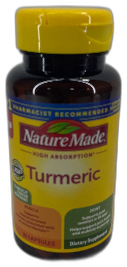 Nature Made High Absorption Turmeric 30 Support 60 Total Exp 05/27 Pack of 2 New