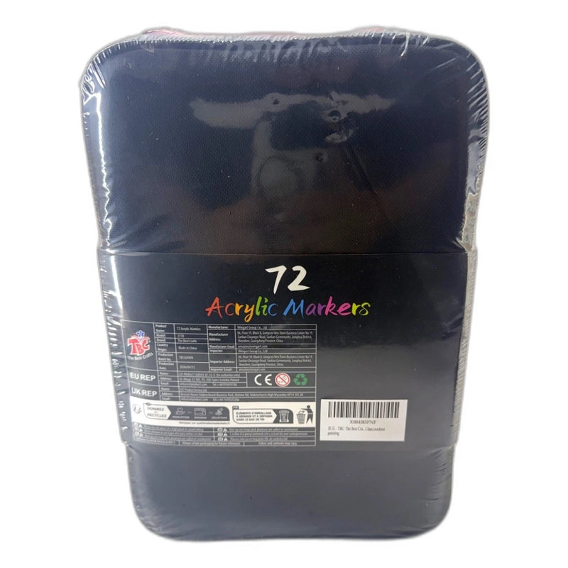 72 Acrylic Markers Dual Tip Premium Multi Surface Art Drawing Zippered Case New