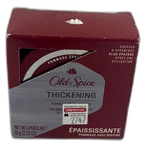 Old Spice Thickening Pomade with Thicker Looking Hair 2.22 Oz Pack of 2 New
