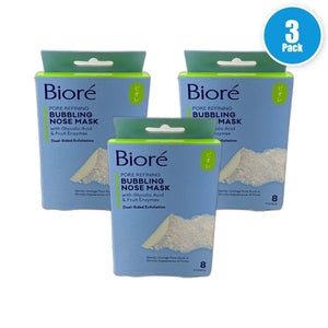 Bioré Pore Refining Bubbling Nose Mask 24 Total Pack of 3 New