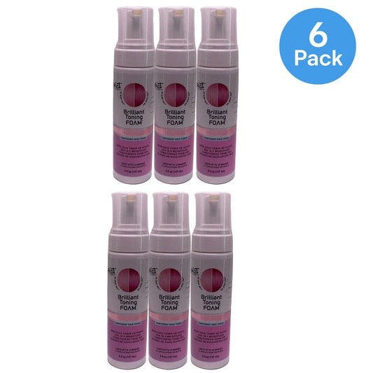 Splat Brilliant Toning Foam Rose Gold 5oz bottles 6-pack bundle for color-depositing hair treatment