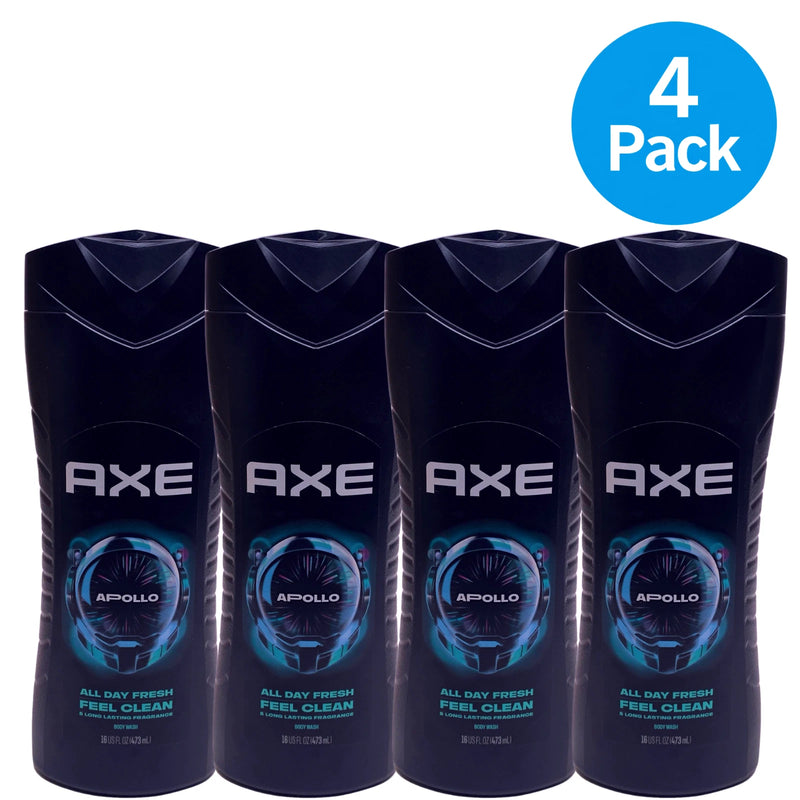AXE Apollo Body Wash Sage & Cedarwood Scent 16 fl oz 4 Pack New