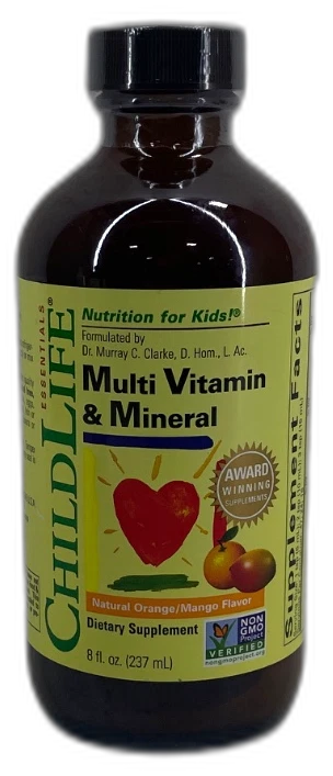 ChildLife Multi Vitamin Mineral Natural Orange Mango 8oz Exp 02/27 Pack of 2 New
