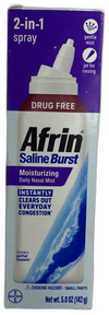 Afrin Saline Burst Moisturizing Daily Nasal Mist 5.0oz Exp 12/27 Pack of 2 New