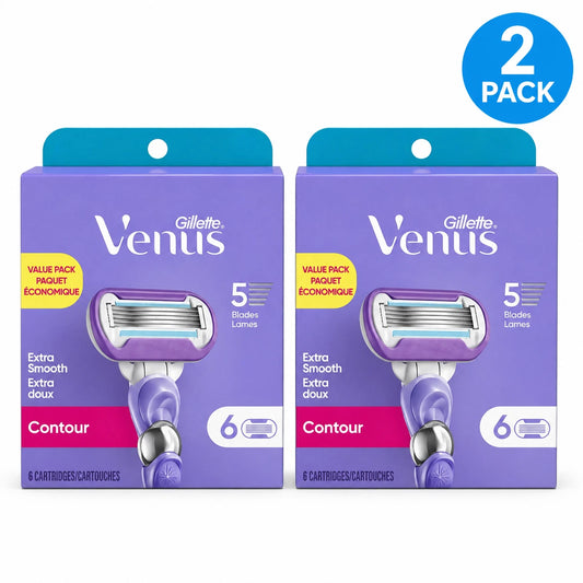 Gillette Venus Extra Smooth Contour Razor Blade Refills 5 Blades 12 Count Package
