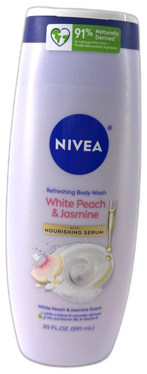 Nivea White Peach Jasmine Body Wash 20oz Nourishing Serum Pack of 4 New