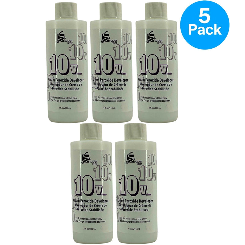 SuperStar 10 Volume Cream Peroxide Developer Hair Color Lightener 4 fl oz 5 Pack