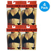 Slick Chicks Front Fastening Wireless Bra Velcro Brand Fasteners Black 2XL 4 Pac