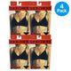 Slick Chicks Front Fastening Wireless Bra Velcro Brand Fasteners Black 2XL 4 Pac