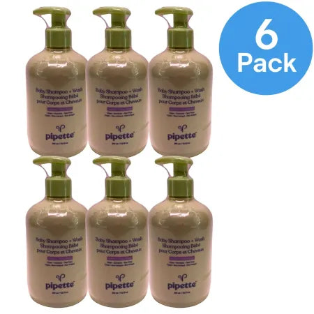 Pipette Baby Shampoo + Wash bottle with vanilla and ylang ylang, hypoallergenic tear-free formula