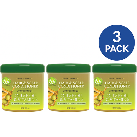 TCB Naturals Hair & Scalp Conditioner Olive Oil & Vitamin E 10oz 3 Pack – New