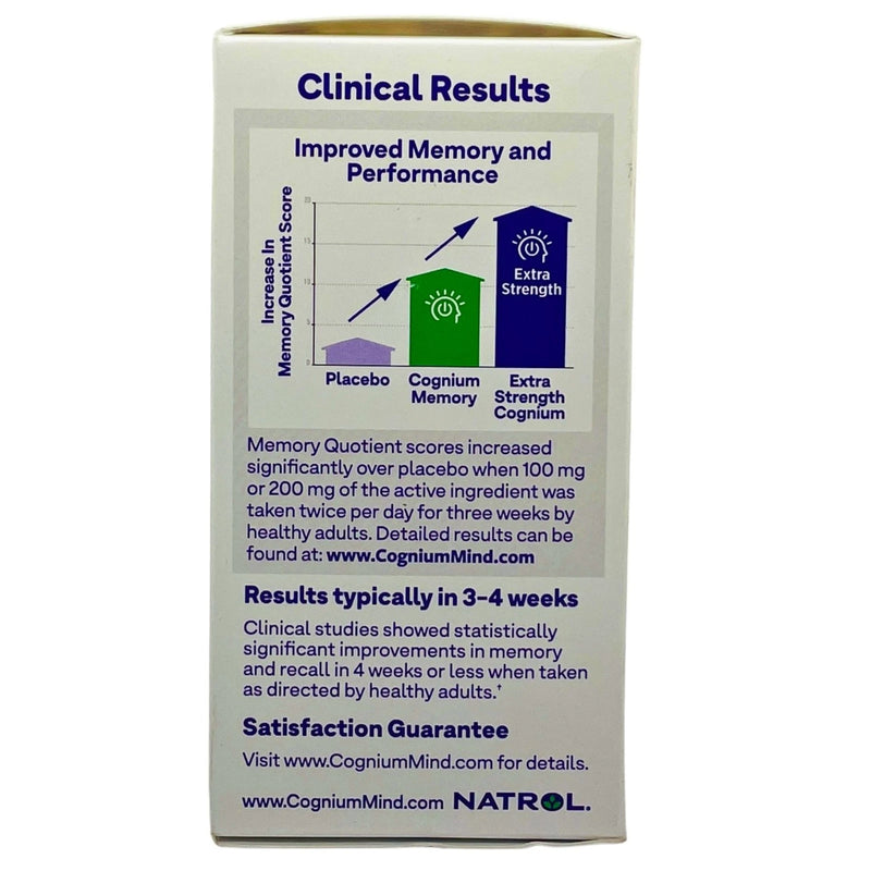 Natrol Cognium Memory Extra Strength 60 Tablets - 3 Pack - New
