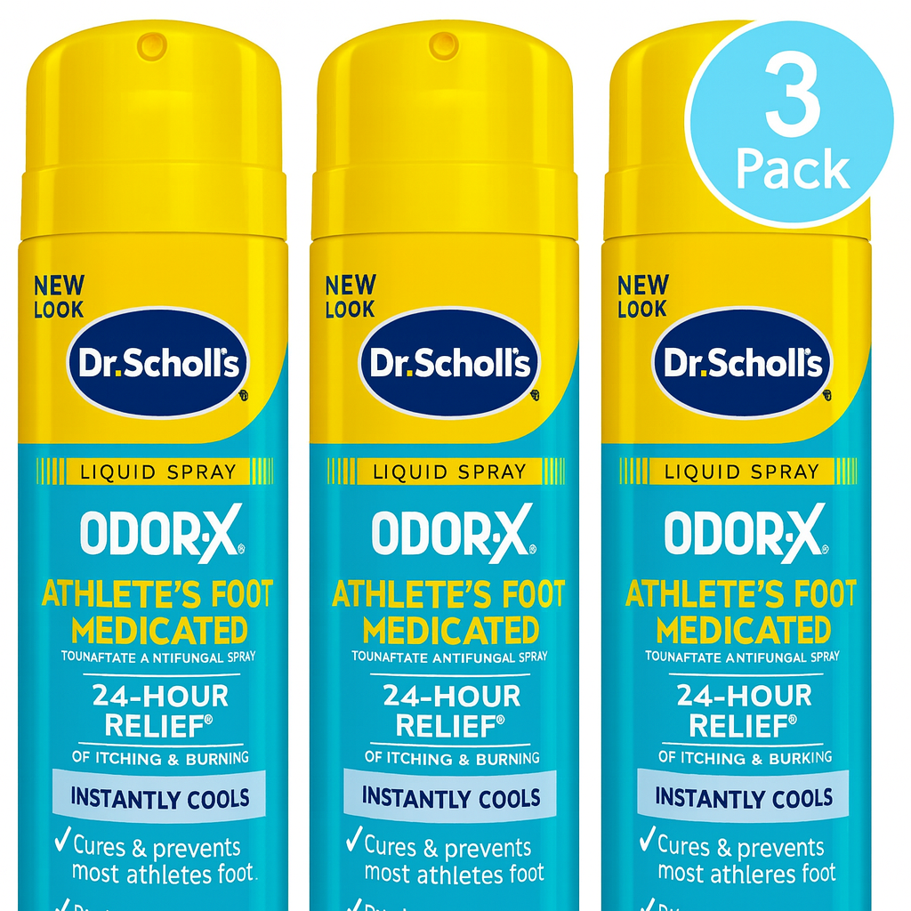 Dr. Scholl’s Odor-X Athlete’s Foot Medicated Spray 5.3oz 3 Pack New 1