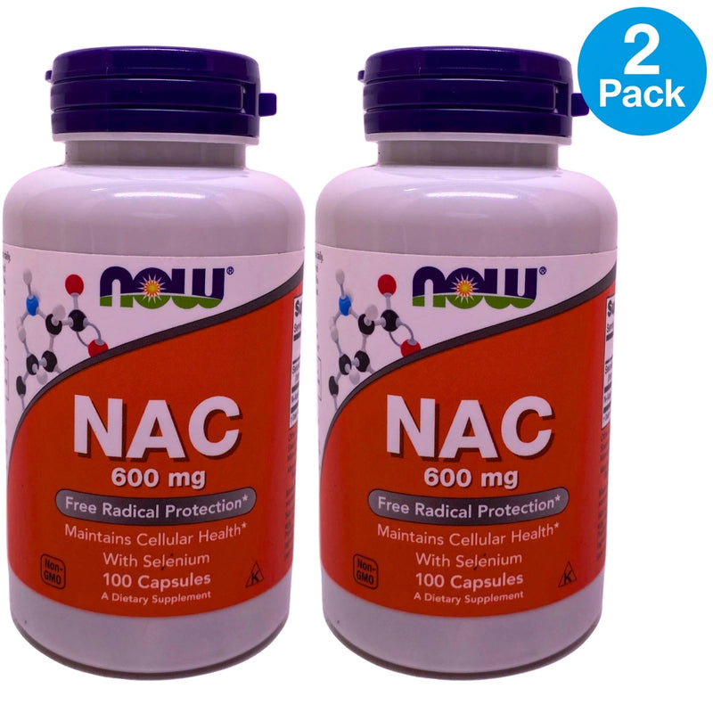 NOW Foods NAC N-Acetyl Cysteine 600 mg with Selenium Free Radical Protection