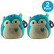 Squishmallows Santiago the Teal Squirrel 8 Inch Plush Toy 2 Pack New